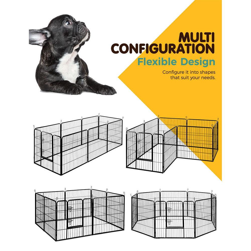 i.Pet Pet Playpen Dog Playpen 8 Panel Exercise Cage Enclosure Fence 80x80cm - Pet Parlour Australia