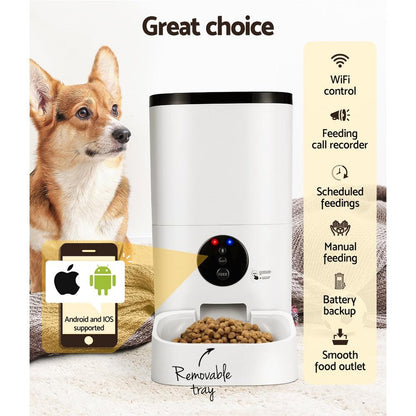 i.Pet Automatic Pet Feeder 6L Auto Wifi Dog Cat Feeder Smart Food App Control - Pet Parlour Australia