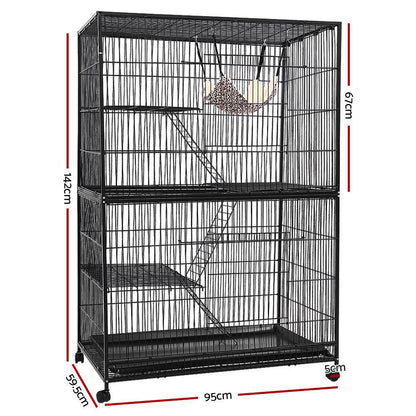 i.Pet Rabbit Cage Bird Ferret Parrot Aviary Cat Hamster 4 Level 142cm - Pet Parlour Australia