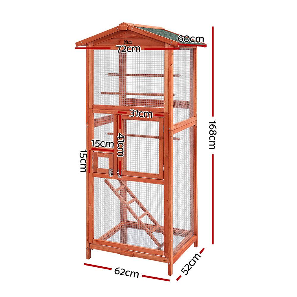 i.Pet Bird Cage Wooden Pet Cages Aviary Large Carrier Travel Canary Cockatoo Parrot XL - Pet Parlour Australia