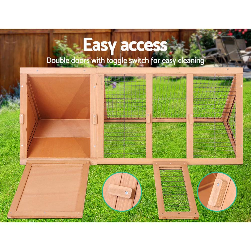 i.Pet Rabbit Hutch Wooden Chicken Coop Pet Hutch 119cm x 51cm x 44cm - Pet Parlour Australia