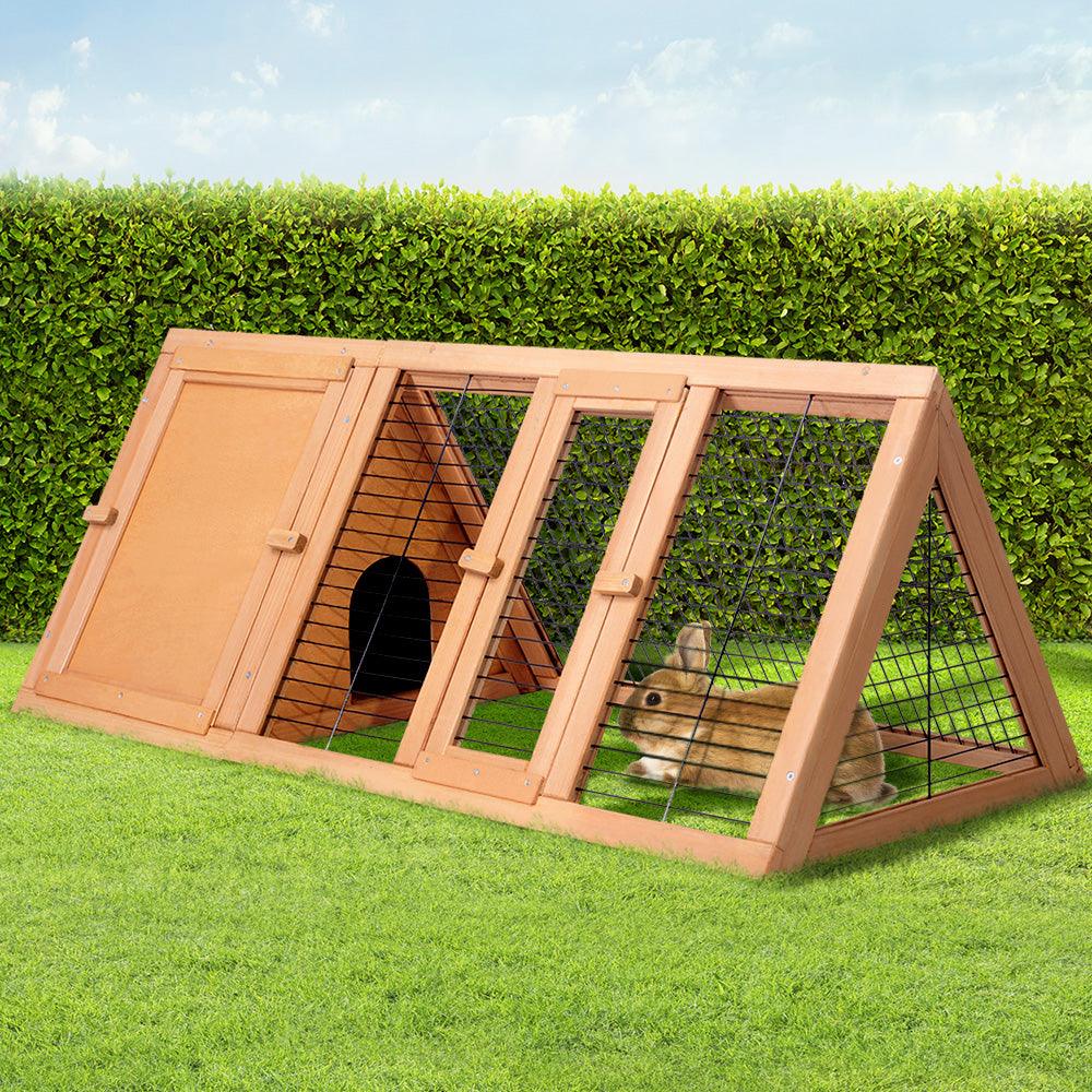 i.Pet Rabbit Hutch Wooden Chicken Coop Pet Hutch 119cm x 51cm x 44cm - Pet Parlour Australia