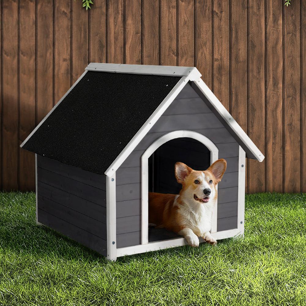 i.Pet Dog Kennel House Wooden Outdoor Indoor Puppy Pet House Weatherproof Large - Pet Parlour Australia