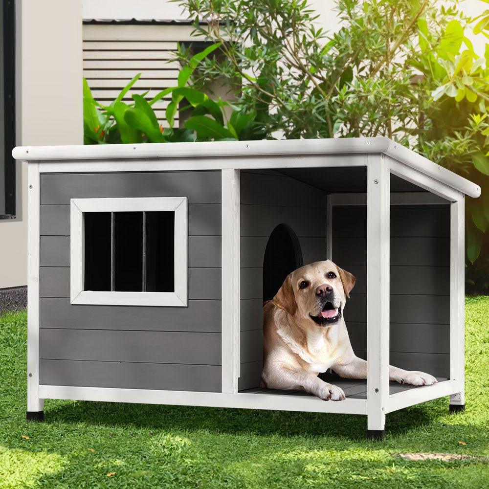 i.Pet Dog Kennel House Large Wooden Outdoor Pet Kennels Indoor Puppy Cabin Log - Pet Parlour Australia