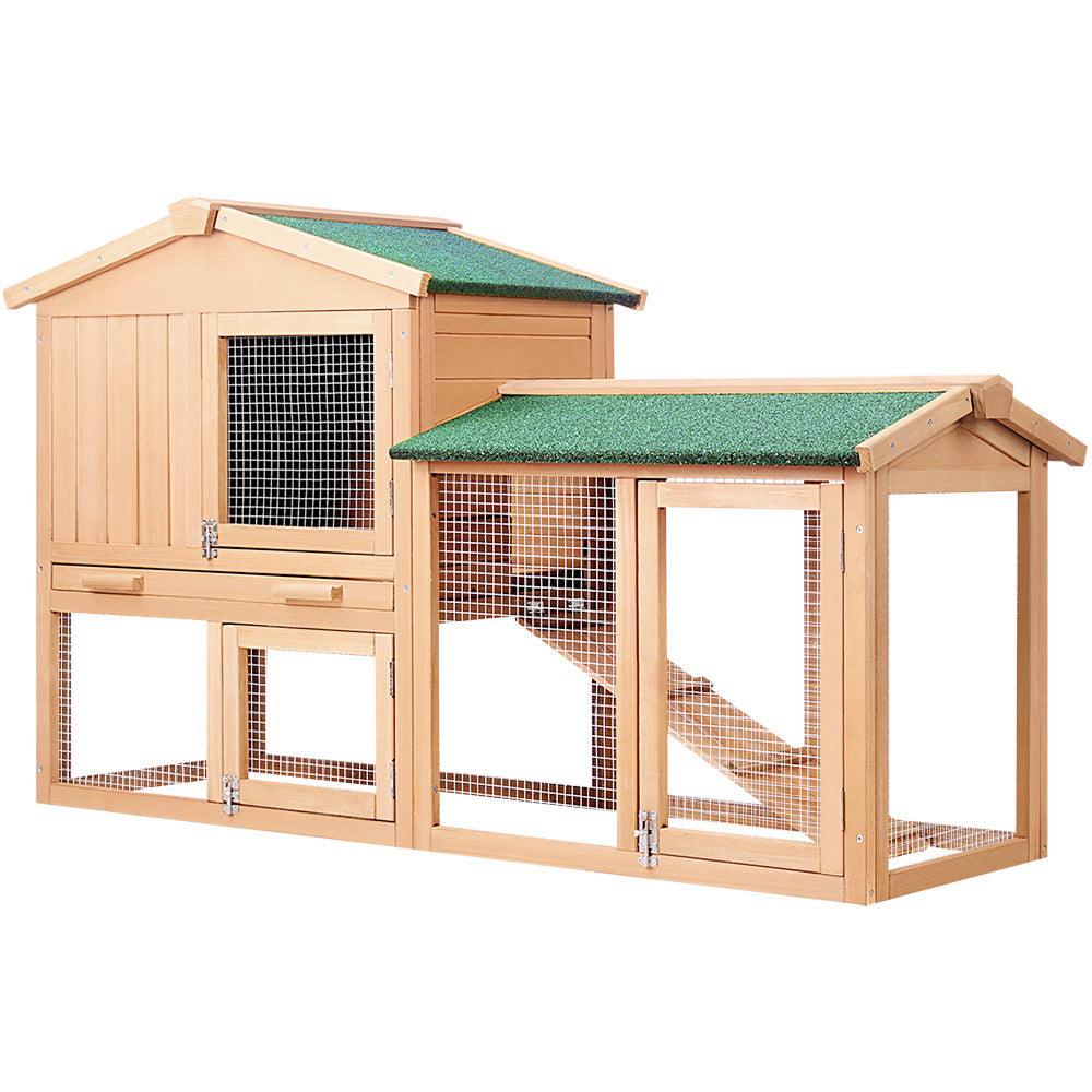 i.Pet Chicken Coop Rabbit Hutch 138cm Wide Wooden Pet Hutch - Pet Parlour Australia