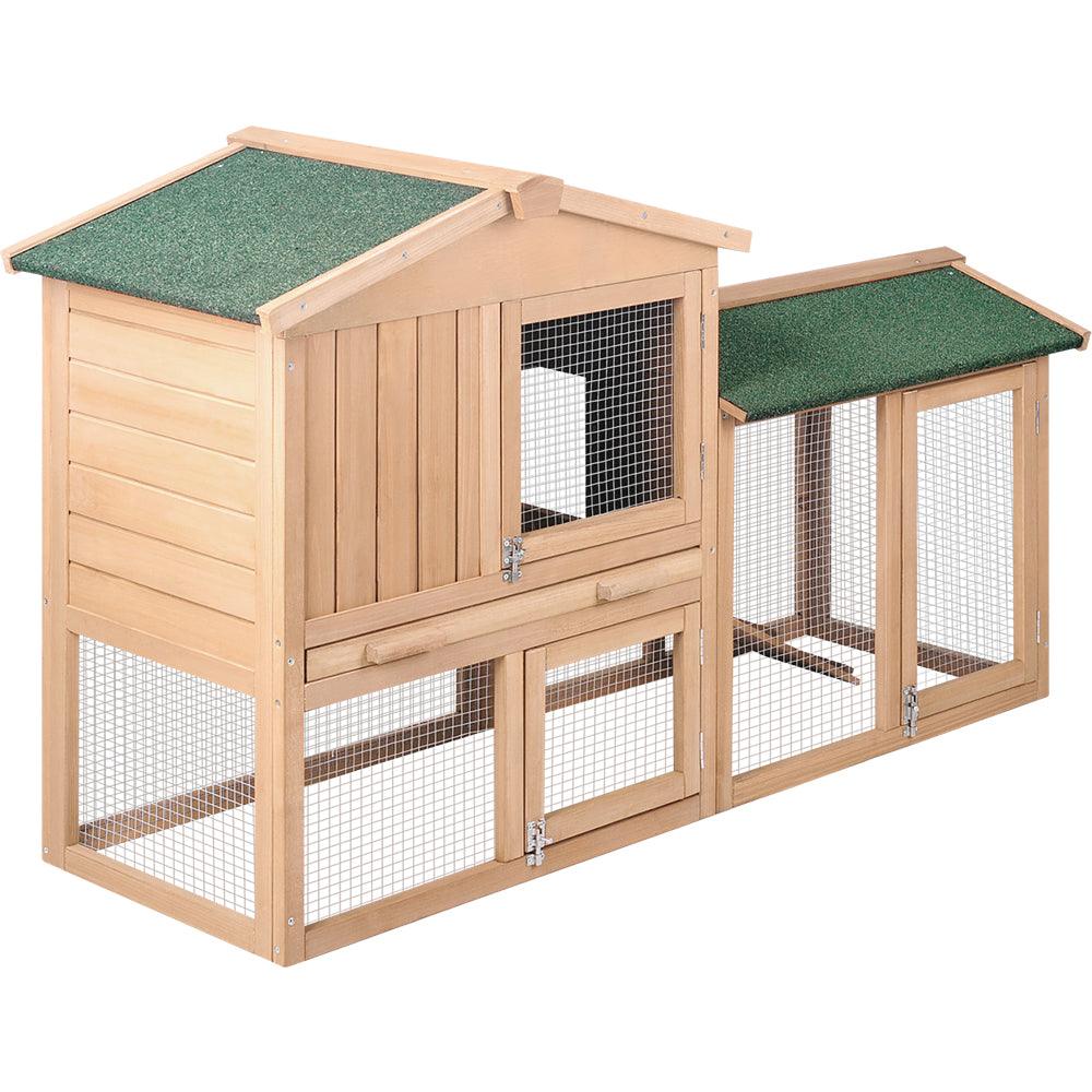 i.Pet Chicken Coop Rabbit Hutch 138cm Wide Wooden Pet Hutch - Pet Parlour Australia