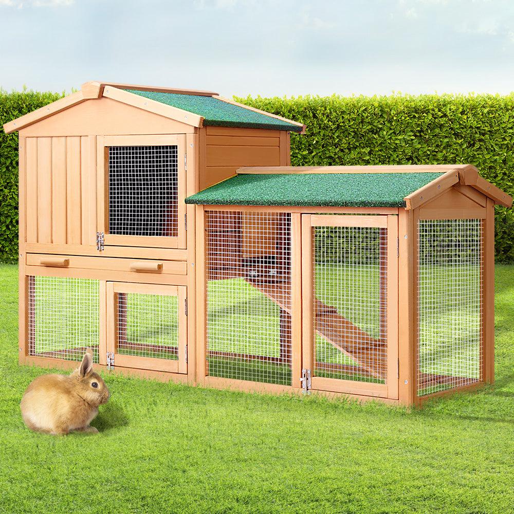 i.Pet Chicken Coop Rabbit Hutch 138cm Wide Wooden Pet Hutch - Pet Parlour Australia