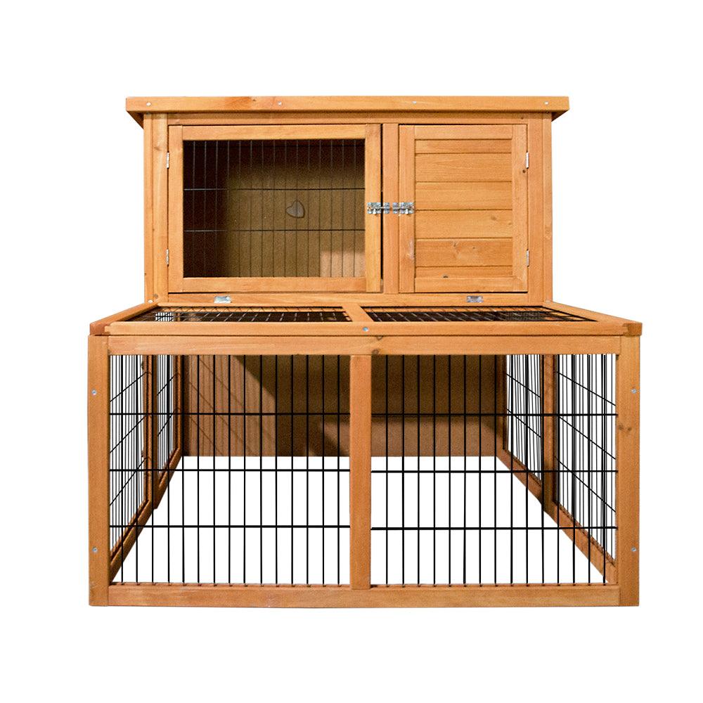 i.Pet Rabbit Hutch Wooden Pet Chicken Coop 100cm Tall - Pet Parlour Australia