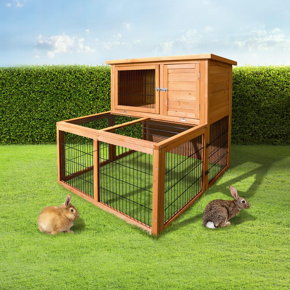 i.Pet Rabbit Hutch Wooden Pet Chicken Coop 100cm Tall - Pet Parlour Australia