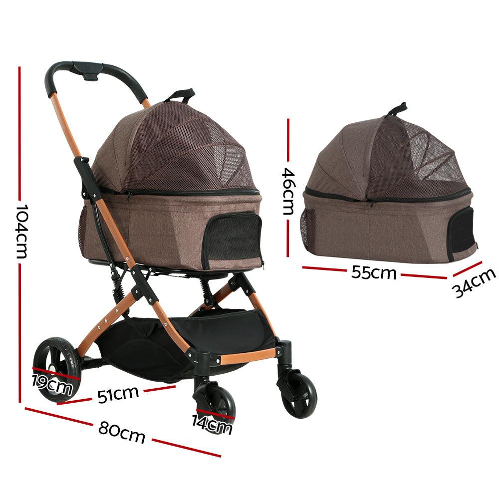 i.Pet Pet Stroller Dog Pram Large Cat Carrier Travel Pushchair Foldable 4 Wheels - Pet Parlour Australia