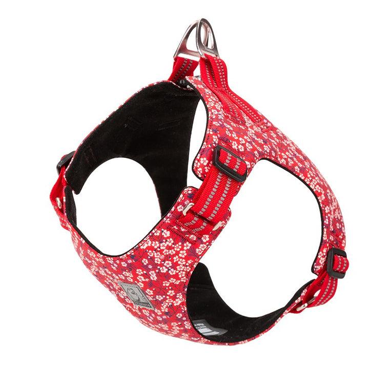 Floral Doggy Harness Red M - Pet Parlour Australia