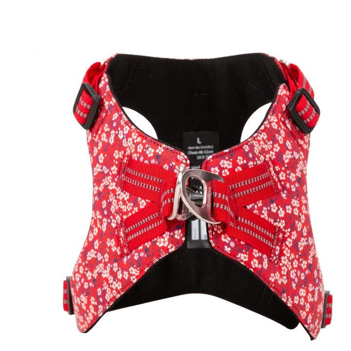 Floral Doggy Harness Red M - Pet Parlour Australia