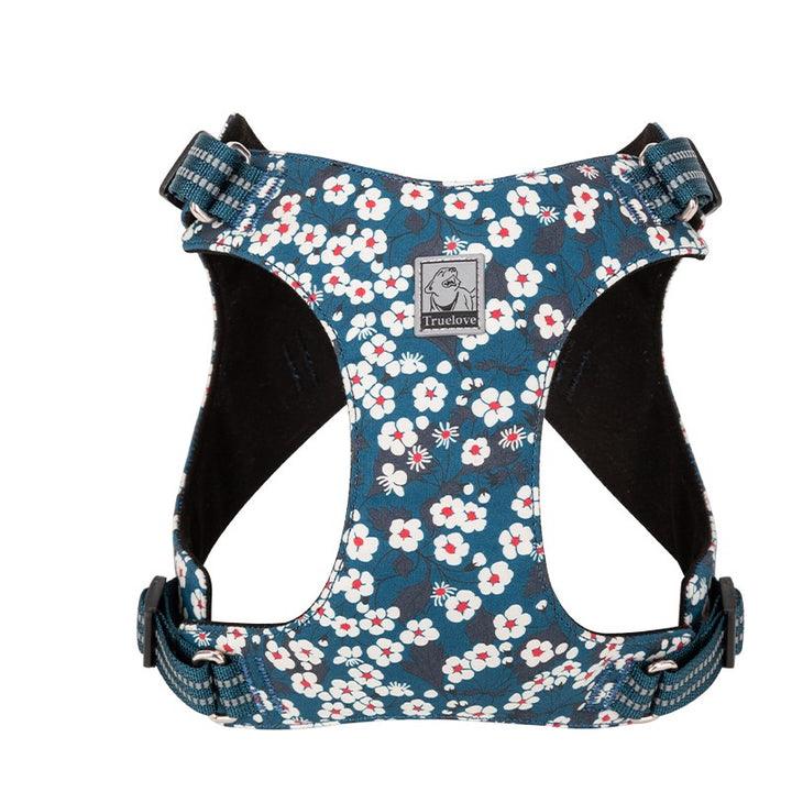 Floral Doggy Harness Saxony Blue 2XS - Pet Parlour Australia