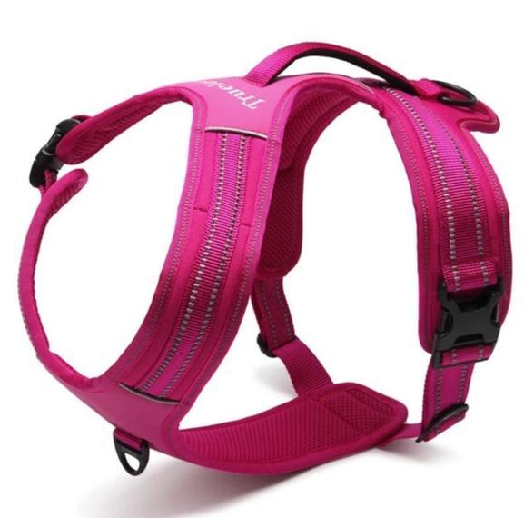 Reflective Heavy Duty Harness Pink M - Pet Parlour Australia