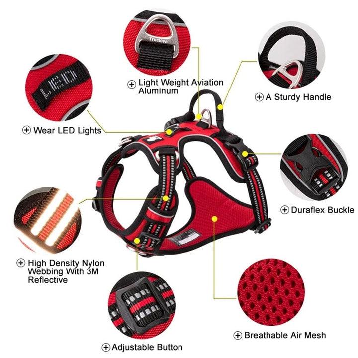 No Pull Harness Black M - Pet Parlour Australia