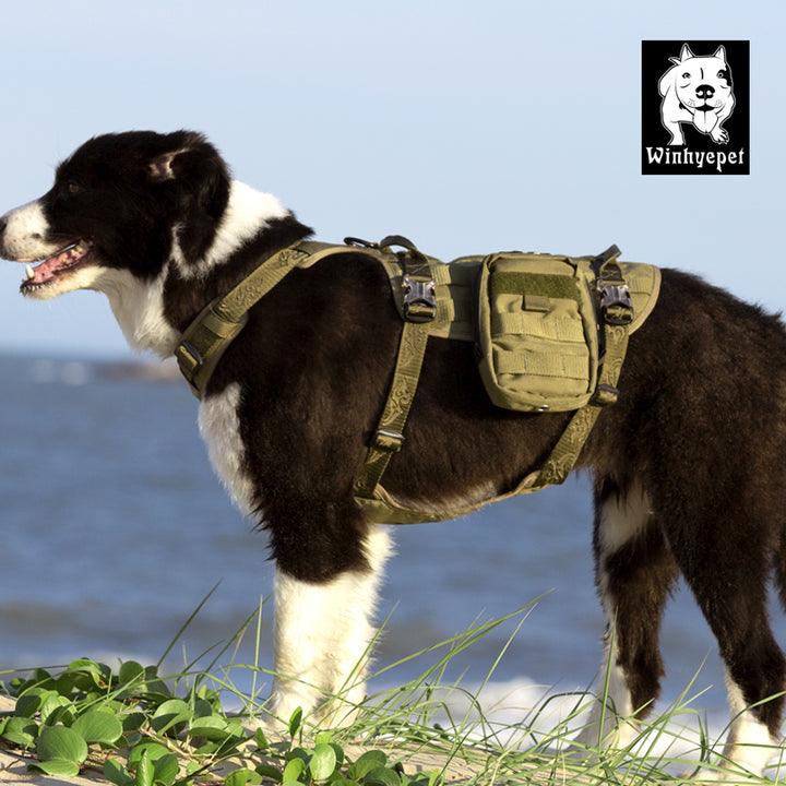 Whinhyepet Military Harness Army Green L - Pet Parlour Australia