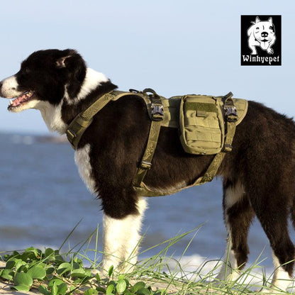 Whinhyepet Military Harness Army Green M - Pet Parlour Australia