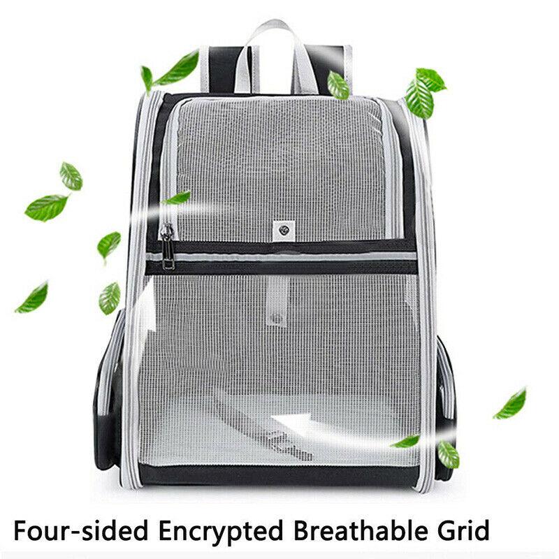 Pet Carrier Bag Cat Dog Breathable Double Shoulder Backpack Travel Outdoor Black - Pet Parlour Australia