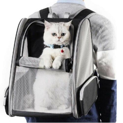 Pet Carrier Bag Cat Dog Breathable Double Shoulder Backpack Travel Outdoor Black - Pet Parlour Australia