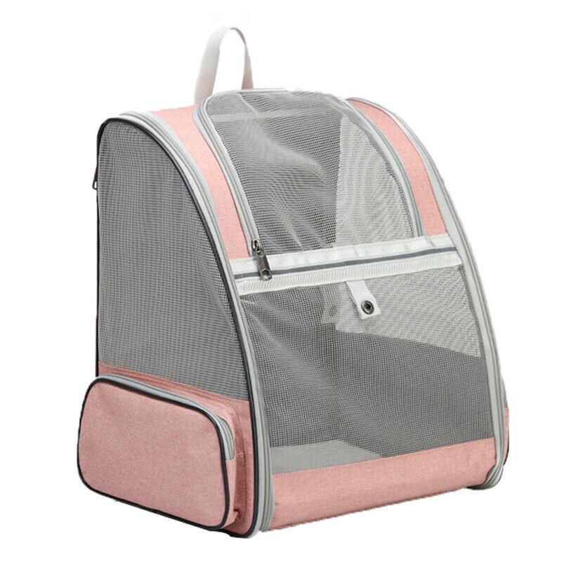 Pet Carrier Bag Cat Dog Breathable Double Shoulder Backpack Travel Outdoor Pink - Pet Parlour Australia