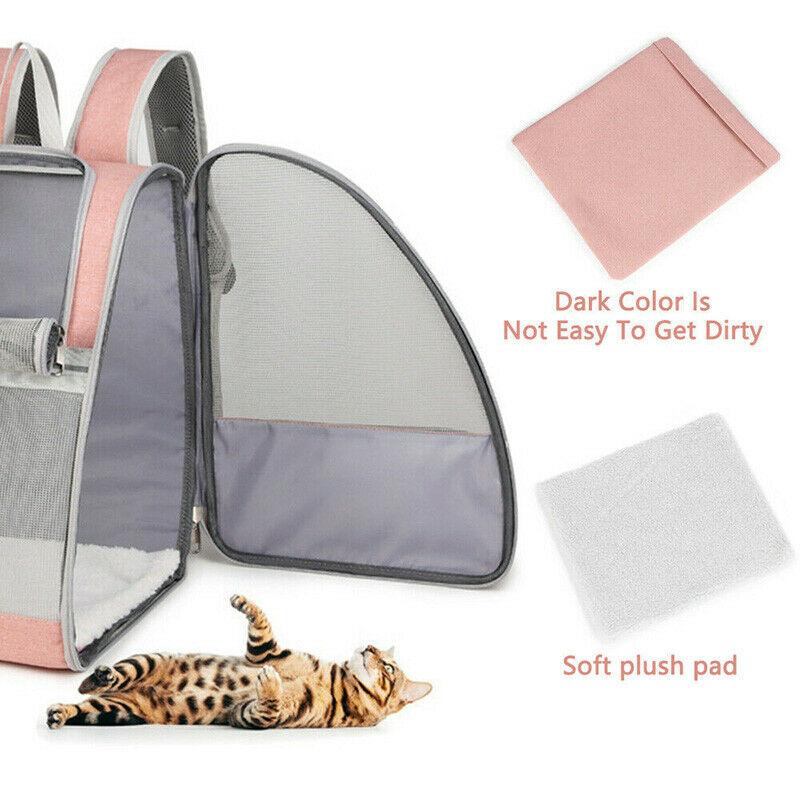 Pet Carrier Bag Cat Dog Breathable Double Shoulder Backpack Travel Outdoor Pink - Pet Parlour Australia