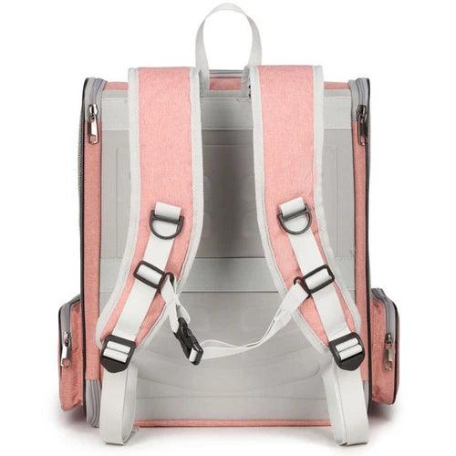 Pet Carrier Bag Cat Dog Breathable Double Shoulder Backpack Travel Outdoor Pink - Pet Parlour Australia