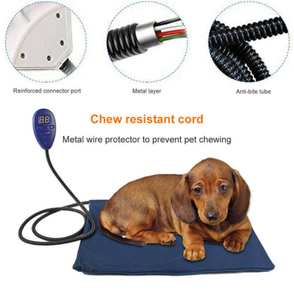 50x50cm Pet Waterproof Electric Heating Pad Dog Cat Heated Warm Pad Thermal Protection - Pet Parlour Australia