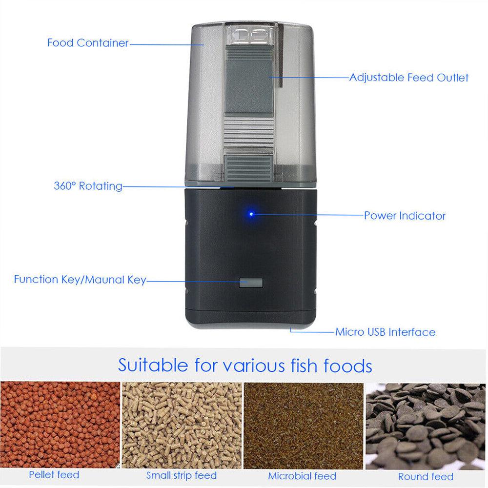 WiFi Automatic Fish Food Feeder Pet Feeding Aquarium Tank Pond Dispenser USB - Pet Parlour Australia