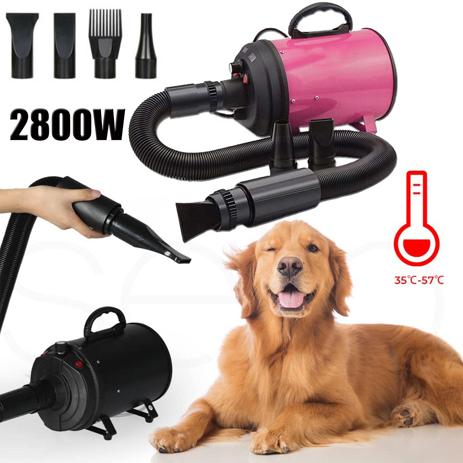 2800W Dog Dryer High Velocity Pet Dog Pet Blow Dryer Adjustable Speed 4 Nozzles - Pet Parlour Australia