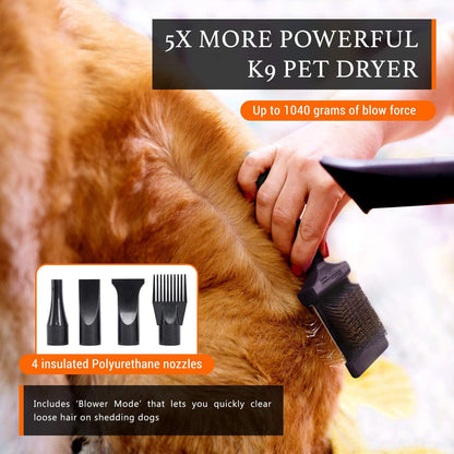 2800W Dog Dryer High Velocity Pet Dog Pet Blow Dryer Adjustable Speed 4 Nozzles - Pet Parlour Australia