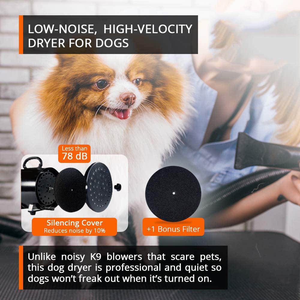 2800W Dog Dryer High Velocity Pet Dog Pet Blow Dryer Adjustable Speed 4 Nozzles - Pet Parlour Australia