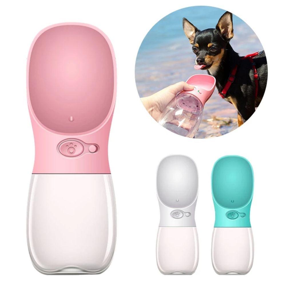 Pet Travel Water Bottle Portable Dogs rinking Feeder Leak-Proof Dispenser - Pink - Pet Parlour Australia