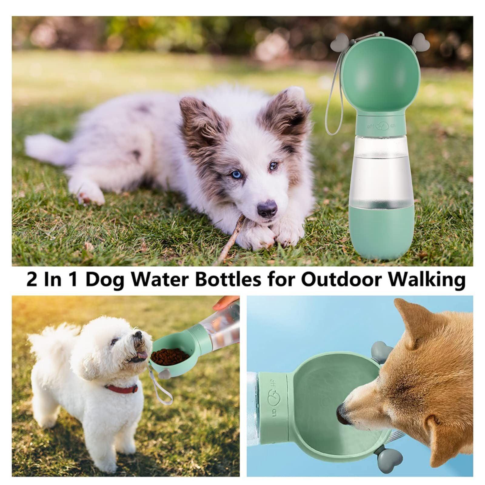 Portable Dog Water Bottle with Food Container Leak Proof Dog Water Dispenser(Pink) - Pet Parlour Australia
