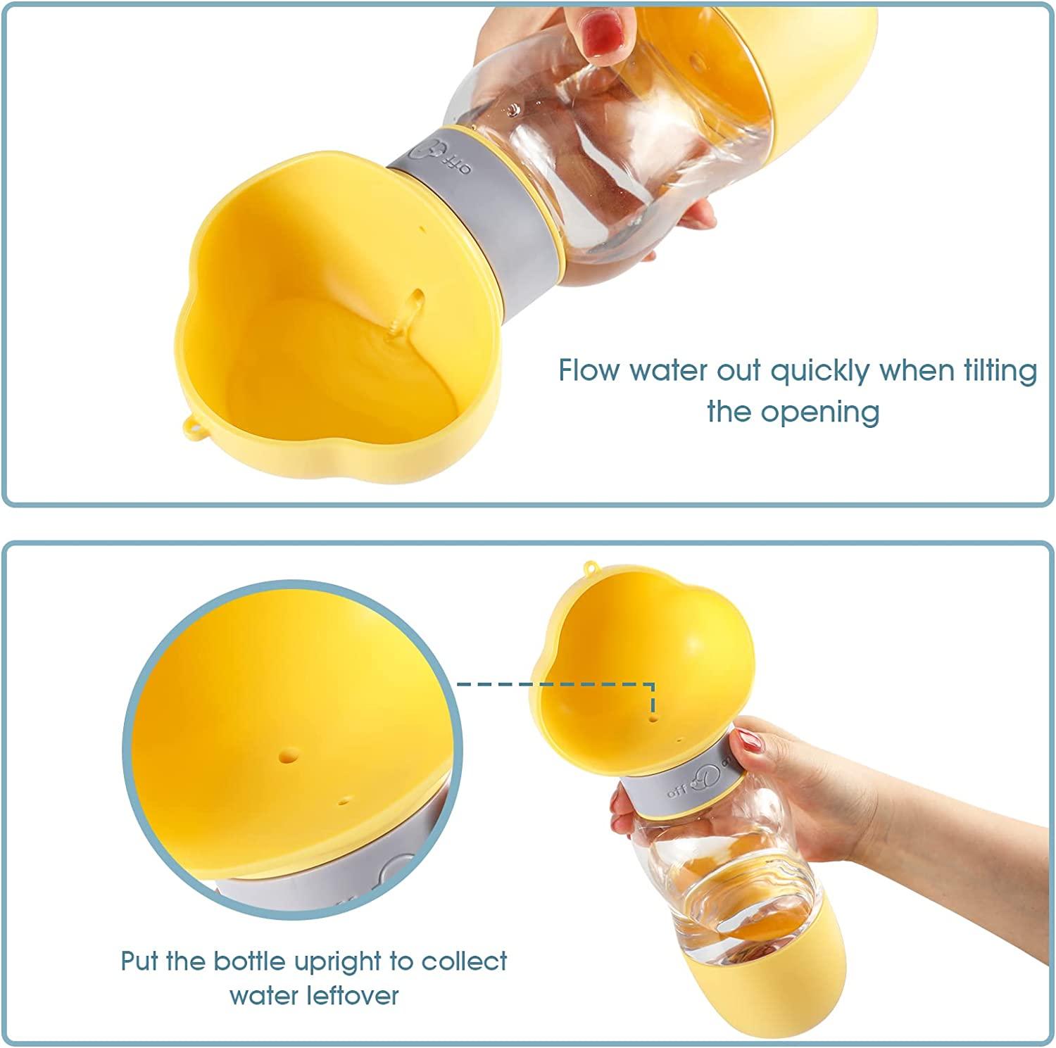 Portable Dog Water Bottle with Food Container Leak Proof Dog Water Dispenser(Yellow) - Pet Parlour Australia