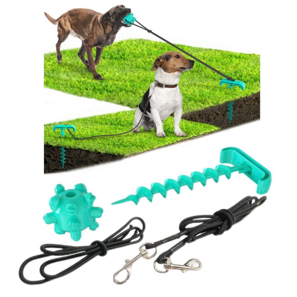 Portable Dog Tie-out Stick Set Outdoor Interactive Tug of War Toy - Pet Parlour Australia