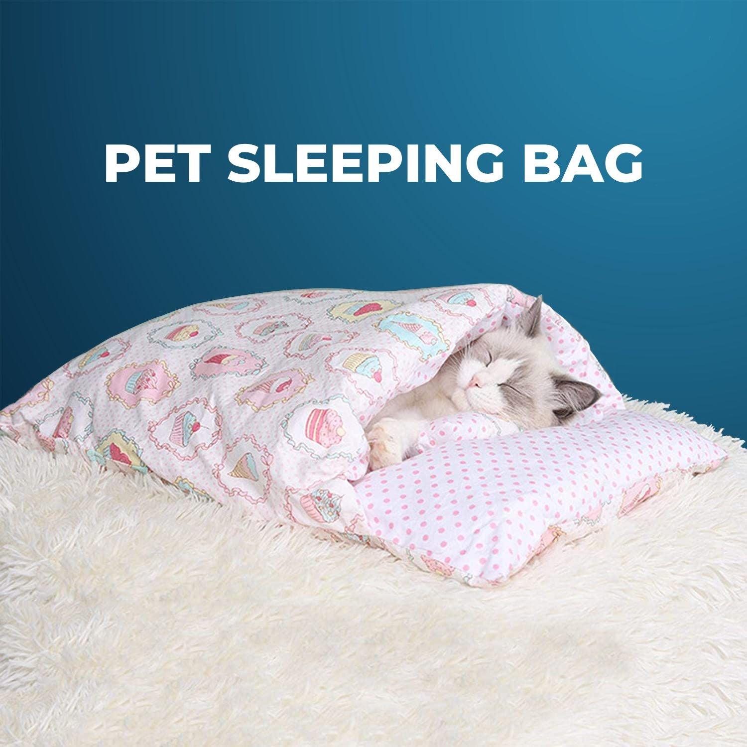 Floofi Pet Sleeping Bag (L size Pink Ice Cream) FI-PB-101-KT - Pet Parlour Australia