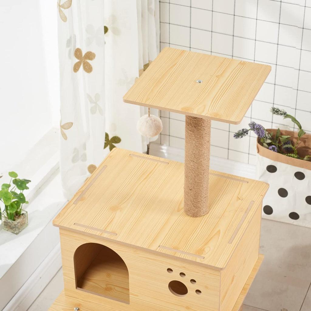 FLOOFI 130cm Wooden Cat Tree FI-CT-155-BJ - Pet Parlour Australia