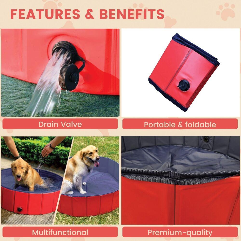 Floofi Pet Pool 120cm*30cm XL Red FI-SB-105-SG - Pet Parlour Australia