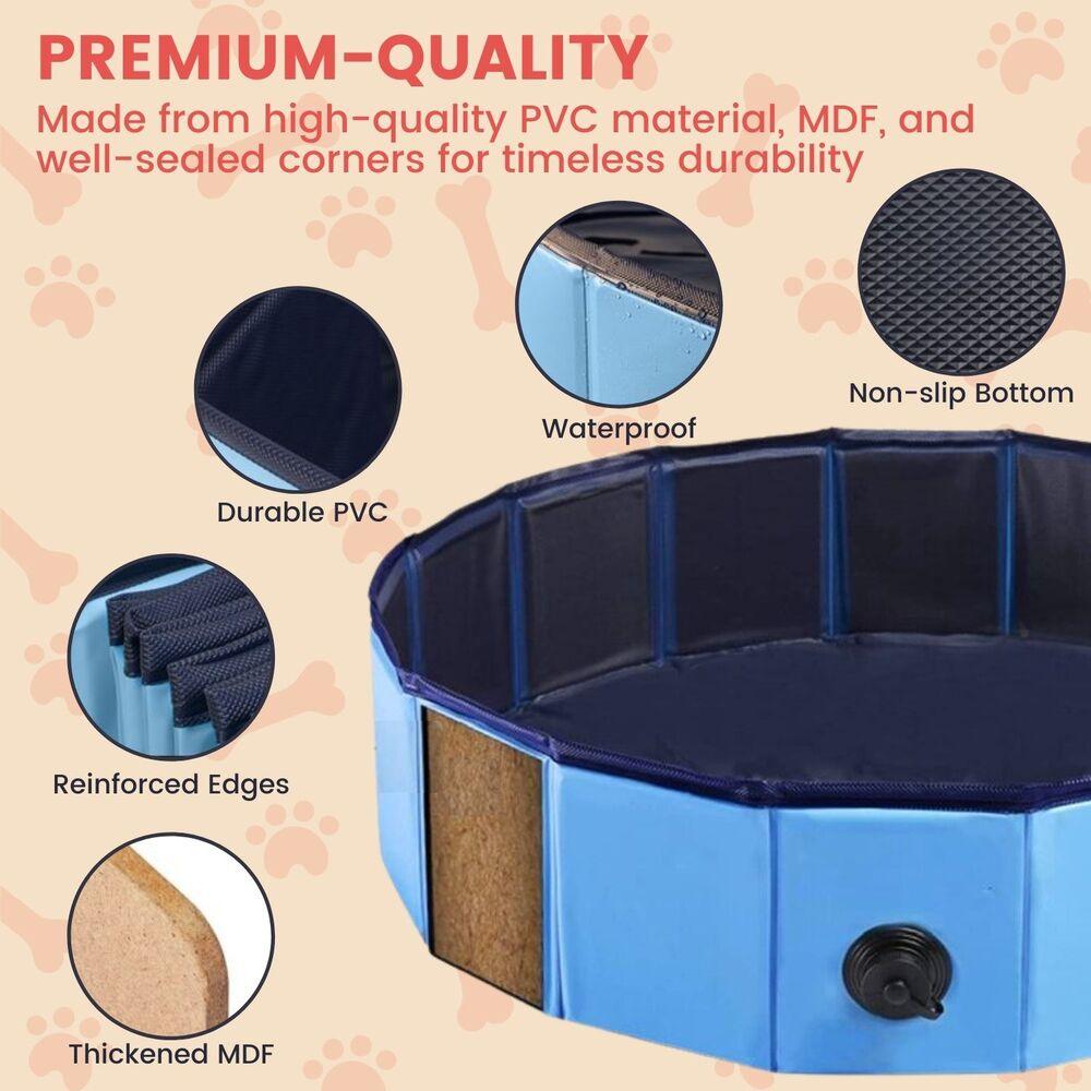 Floofi Pet Pool 120cm*30cm XL Blue Circle FI-SB-110-HR - Pet Parlour Australia