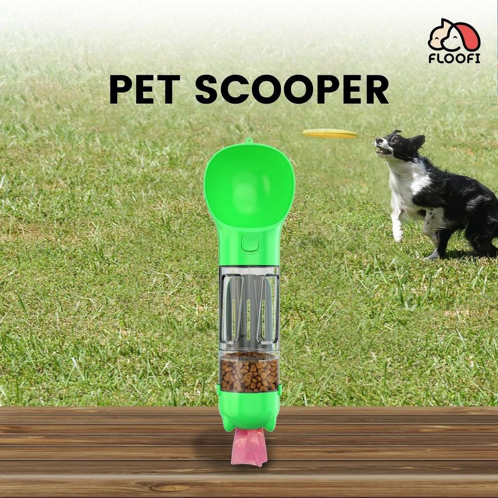 Floofi 4 in 1 pet scooper & feeder Green FI-FD-113-XQ - Pet Parlour Australia