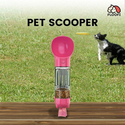 Floofi 4 in 1 Pet Scooper & Feeder Pink FI-FD-112-XQ - Pet Parlour Australia