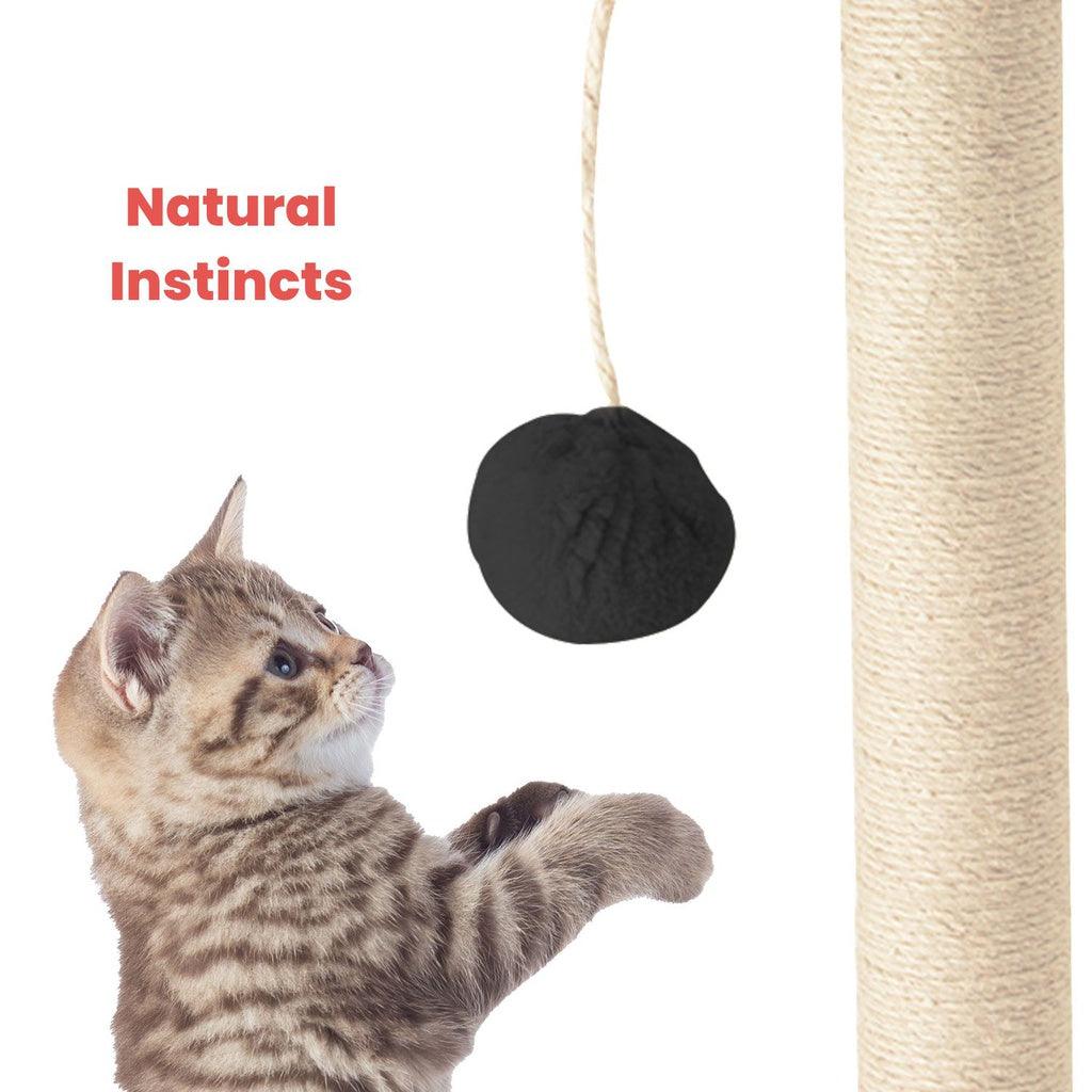 FLOOFI 145cm Plush Cat Condo Cat Tree Dark Grey FI-CT-156-BJ - Pet Parlour Australia