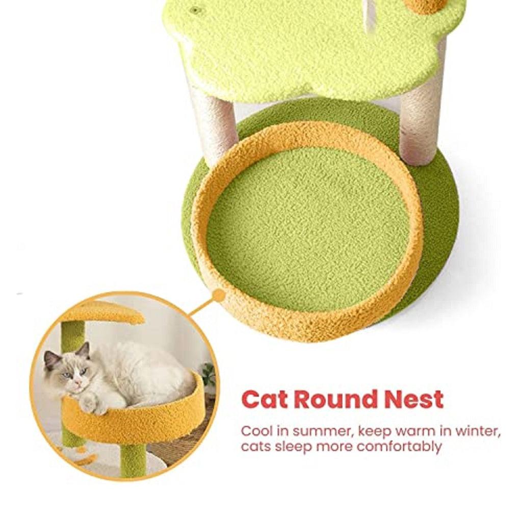 Floofi 101cm Galaxy Plush Cat Condo Cat Tree Yellow Green FI-CT-147-MM - Pet Parlour Australia