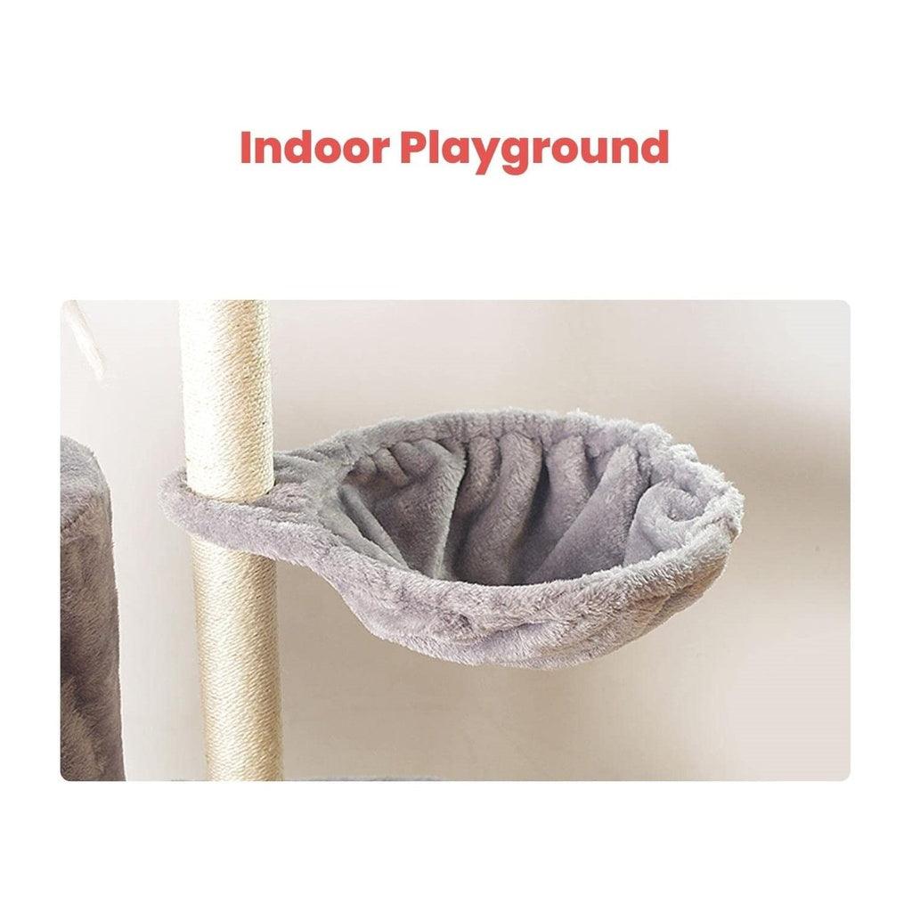 Floofi 138cm 5 Layer Plush Cat Condo Cat Tree Light Grey FI-CT-160-MM - Pet Parlour Australia