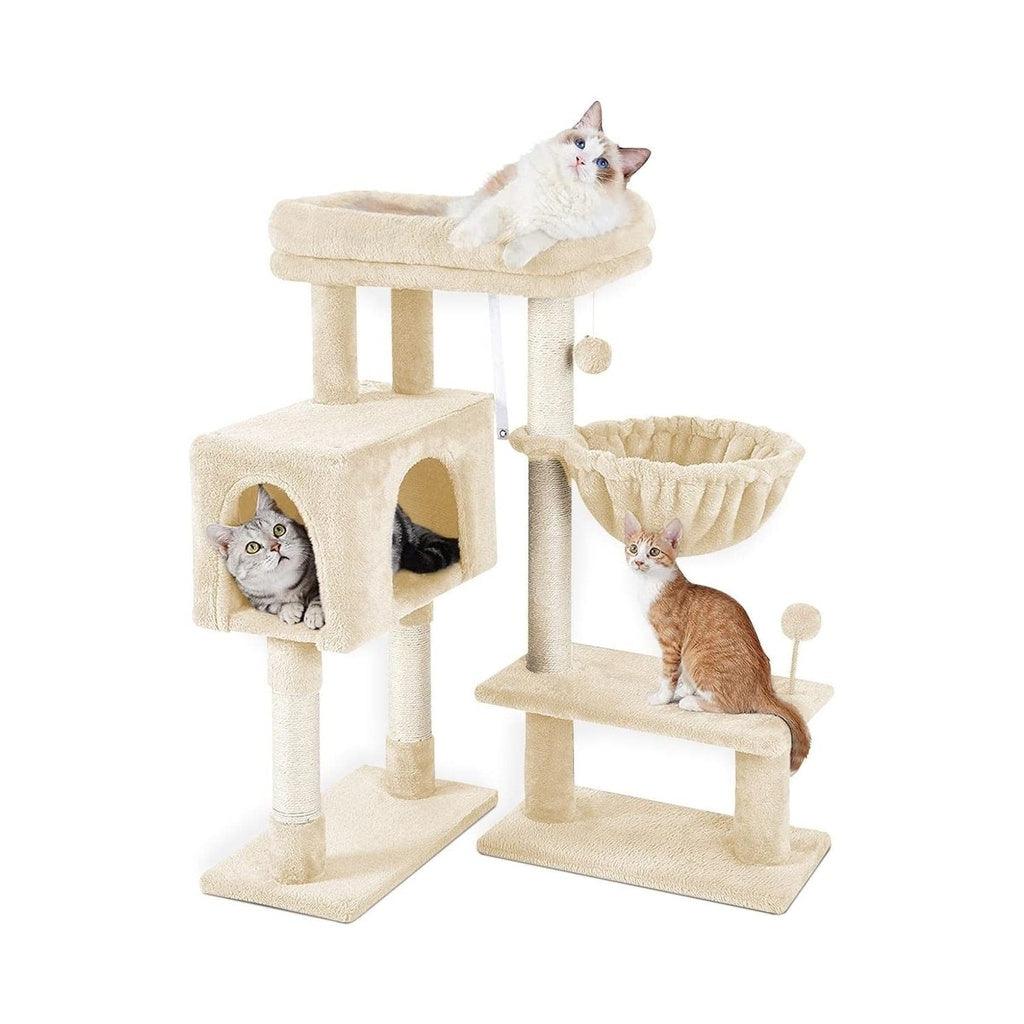 Floofi 97cm Adjustable Base Plush Cat Tree Beige FI-CT-165-ZZ - Pet Parlour Australia