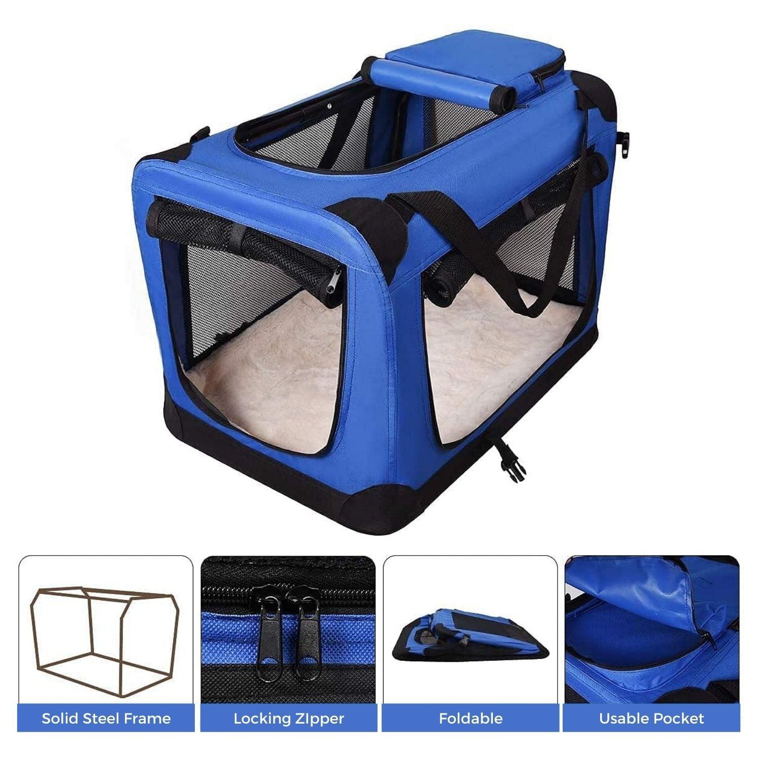 FLOOFI Portable Pet Carrier-Model 1-M Size (Blue) FI-PC-144-KPT - Pet Parlour Australia