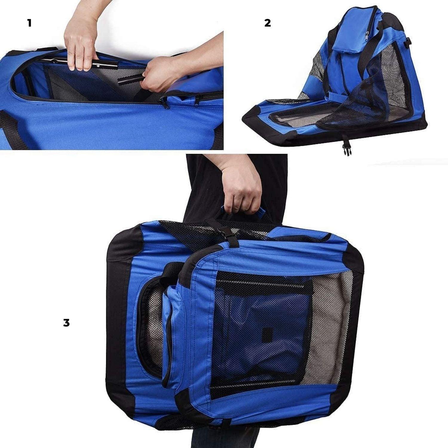 FLOOFI Portable Pet Carrier-Model 1-M Size (Blue) FI-PC-144-KPT - Pet Parlour Australia