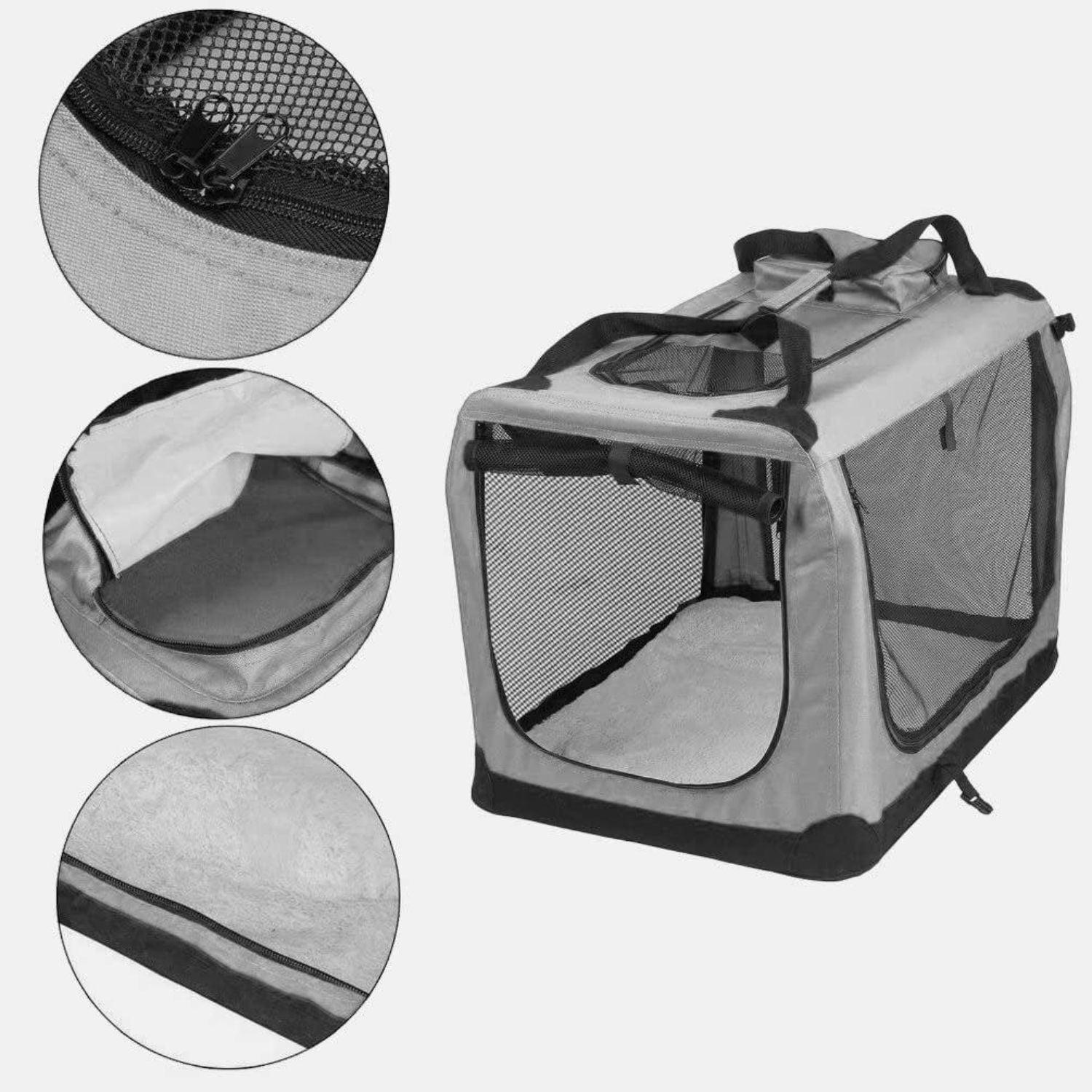 FLOOFI Portable Pet Carrier-Model 1-M Size (Grey) FI-PC-143-KPT - Pet Parlour Australia