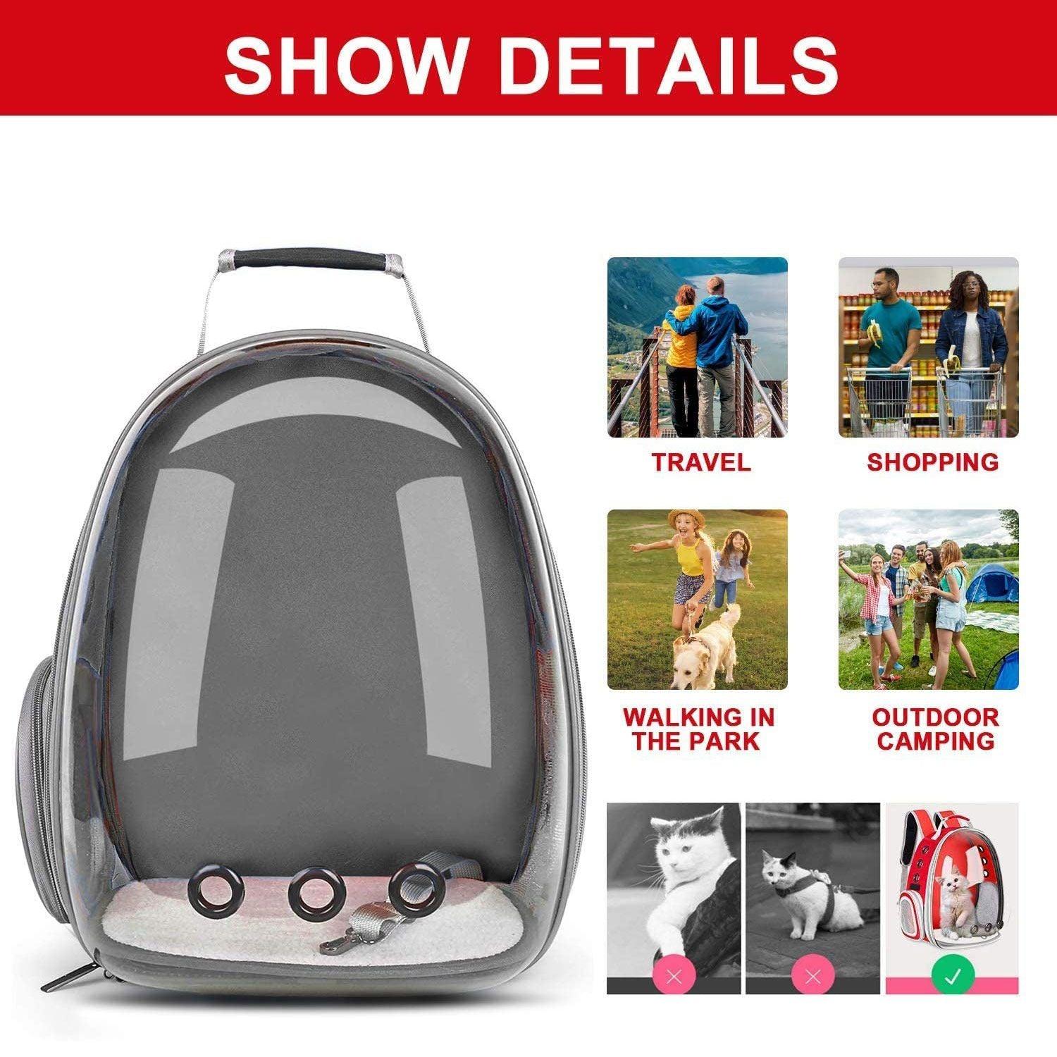 Floofi Space Capsule Backpack - Model 1 (Grey) FI-BP-105-FCQ - Pet Parlour Australia