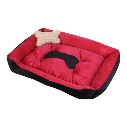 Floofi Pet Bed Bone (S Red) - PT-PB-169-QQQ - Pet Parlour Australia